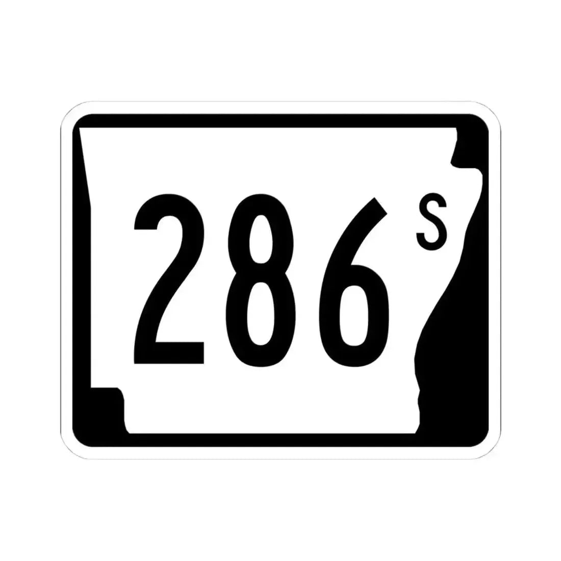 Arkansas 286S (Arkansas) (Road Sign) STICKER Vinyl Kiss-Cut Decal 4 Inch White - The Sticker Space