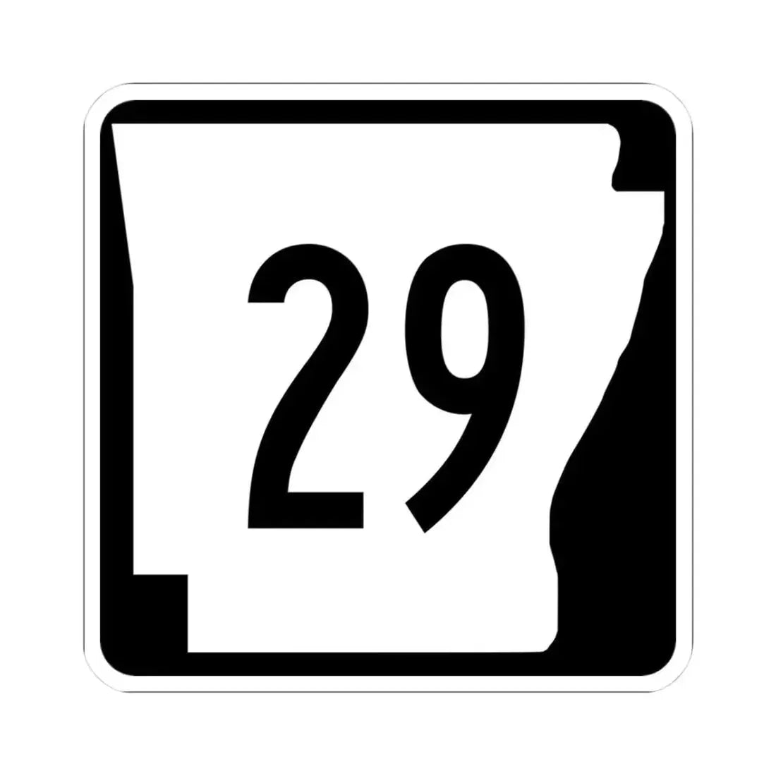 Arkansas 29 (Arkansas) (Road Sign) STICKER Vinyl Kiss-Cut Decal 3 Inch White - The Sticker Space