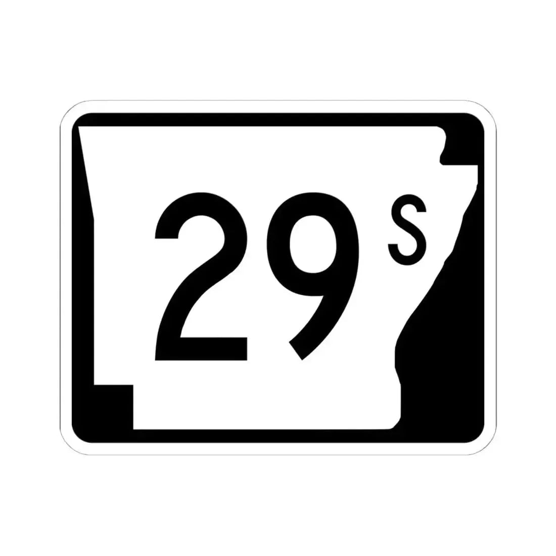 Arkansas 29S (Arkansas) (Road Sign) STICKER Vinyl Kiss-Cut Decal 6 Inch White - The Sticker Space