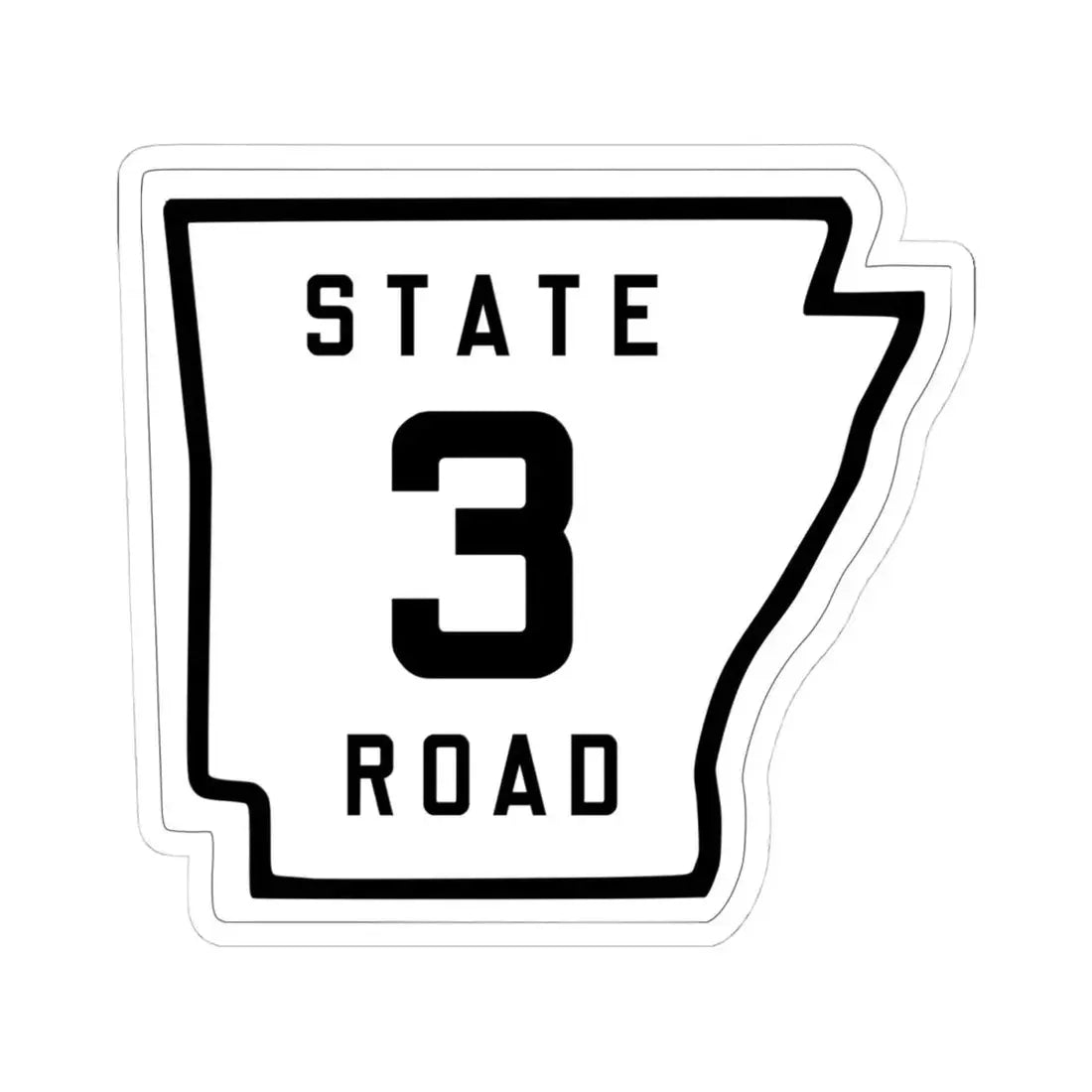 Arkansas 3 1926 (Arkansas) (Road Sign) STICKER Vinyl Kiss-Cut Decal 4 Inch White - The Sticker Space
