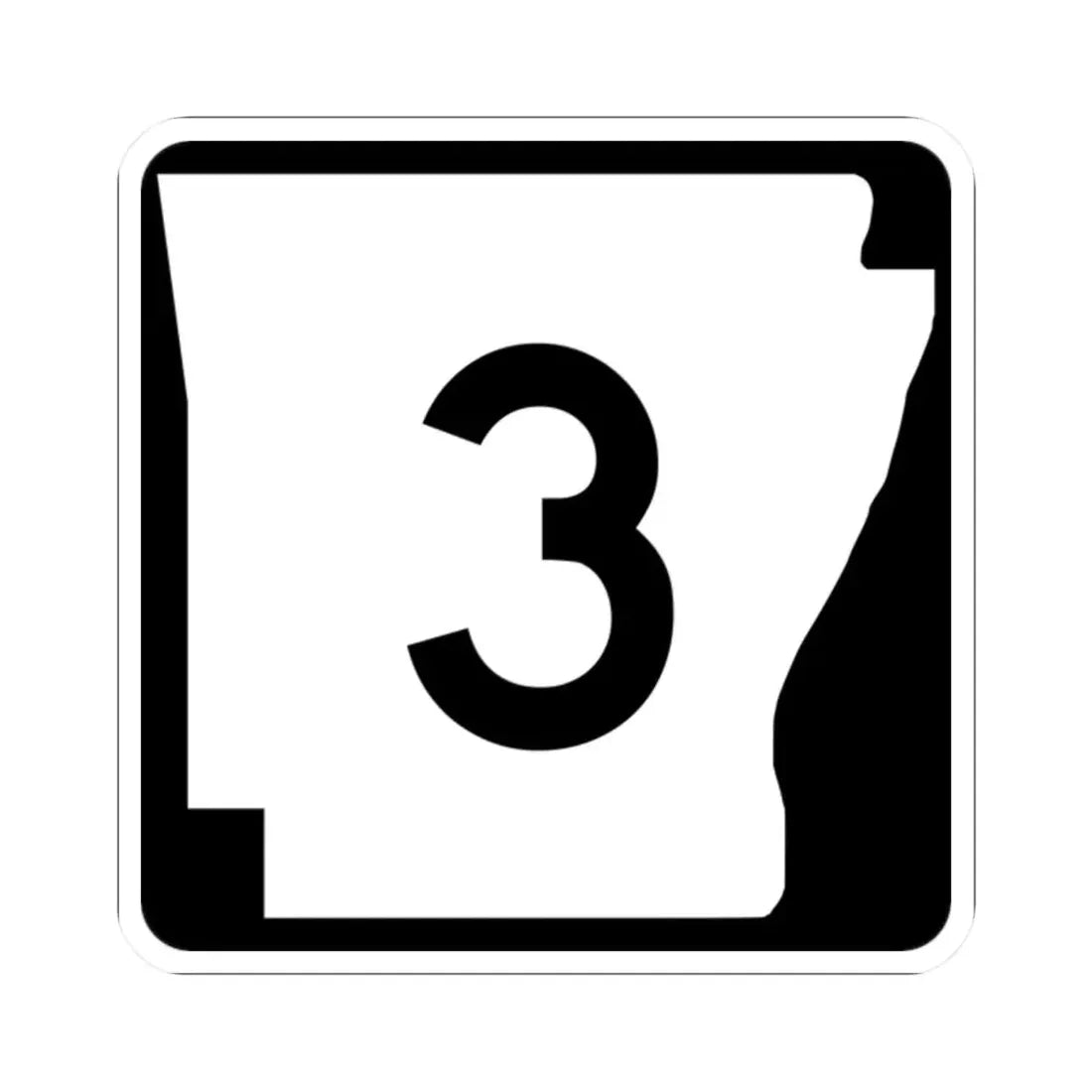 Arkansas 3 (Arkansas) (Road Sign) STICKER Vinyl Kiss-Cut Decal 2 Inch White - The Sticker Space
