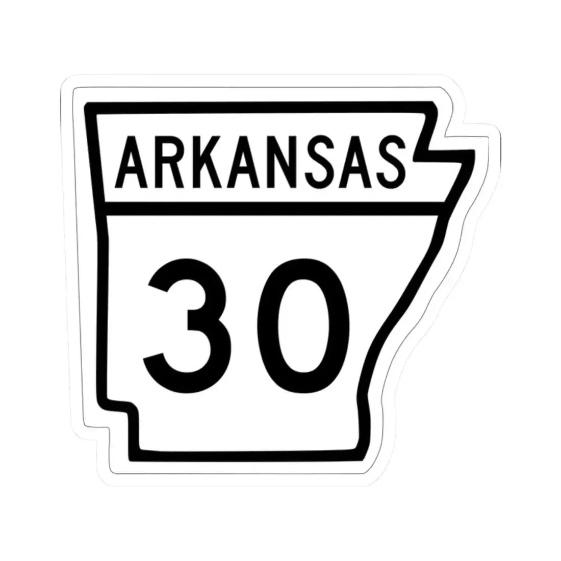 Arkansas 30 1948 (Arkansas) (Road Sign) STICKER Vinyl Kiss-Cut Decal 2 Inch White - The Sticker Space