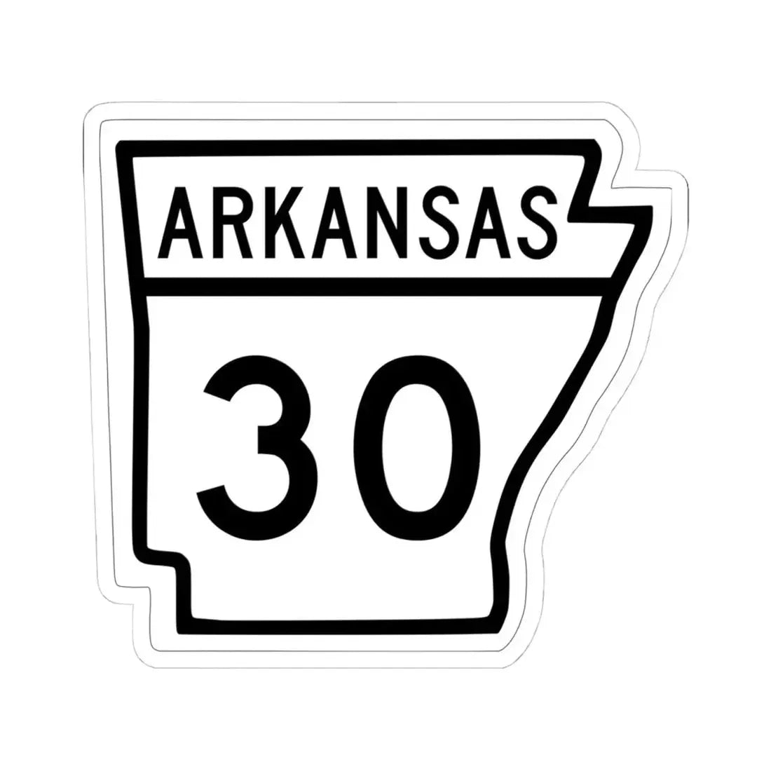 Arkansas 30 1948 (Arkansas) (Road Sign) STICKER Vinyl Kiss-Cut Decal 4 Inch White - The Sticker Space