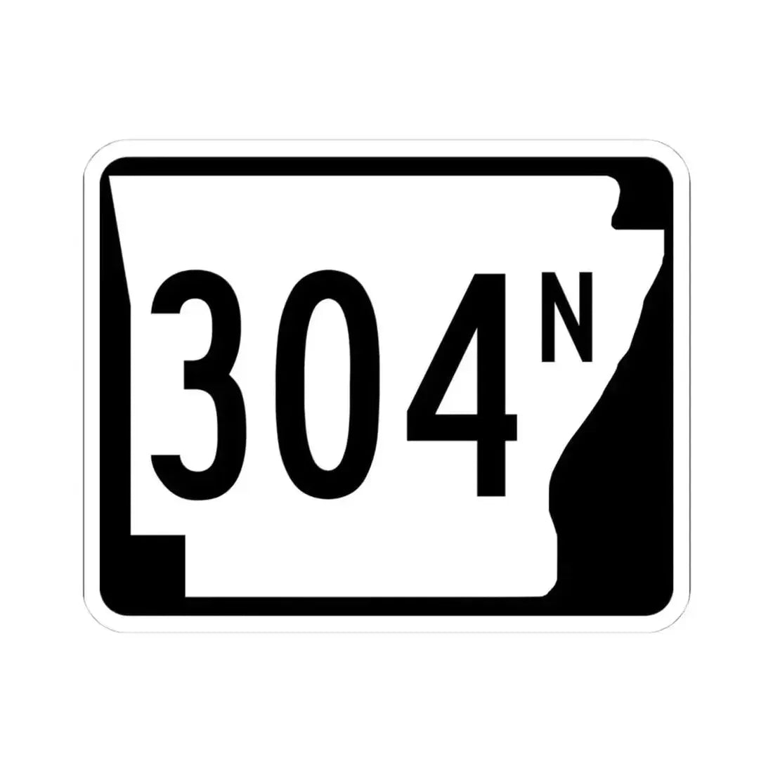 Arkansas 304N (Arkansas) (Road Sign) STICKER Vinyl Kiss-Cut Decal 4 Inch White - The Sticker Space