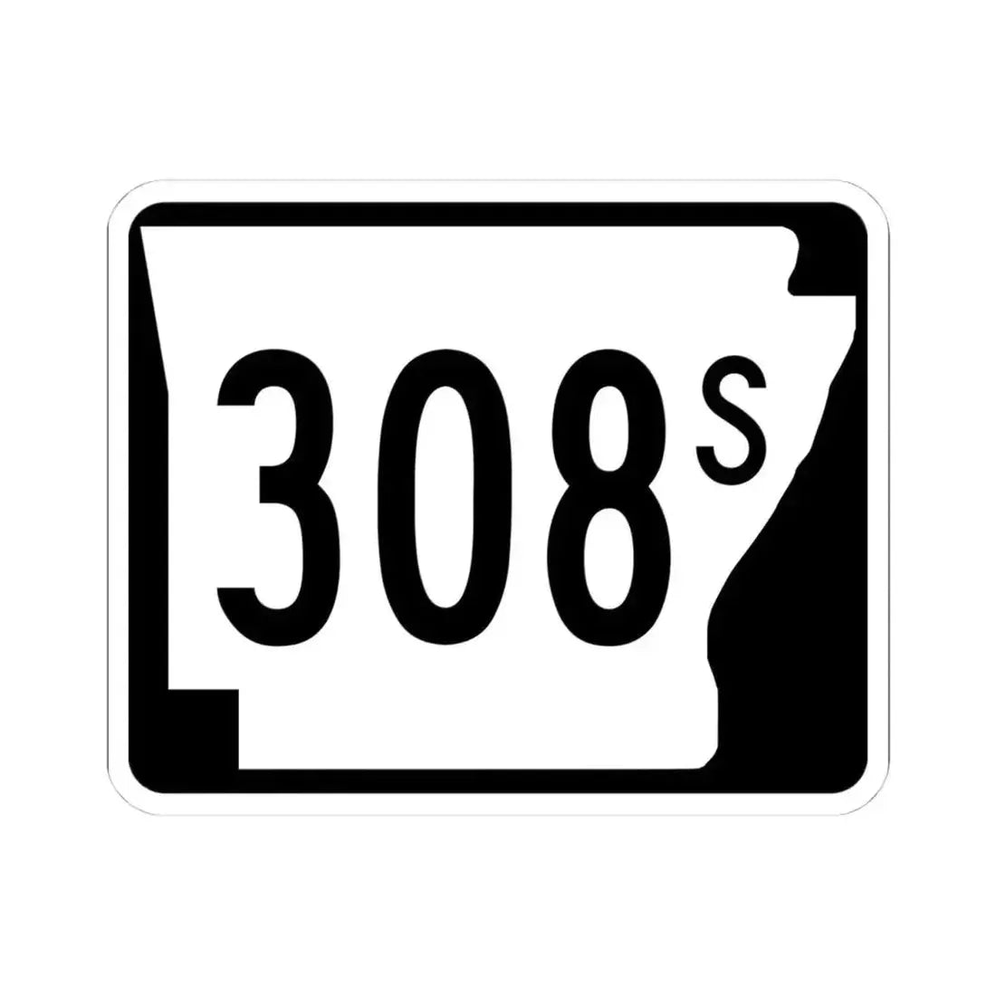 Arkansas 308S (Arkansas) (Road Sign) STICKER Vinyl Kiss-Cut Decal 4 Inch White - The Sticker Space