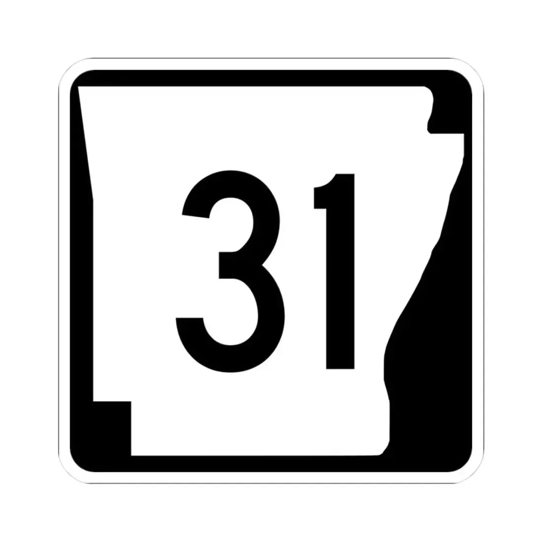Arkansas 31 (Arkansas) (Road Sign) STICKER Vinyl Kiss-Cut Decal 3 Inch White - The Sticker Space