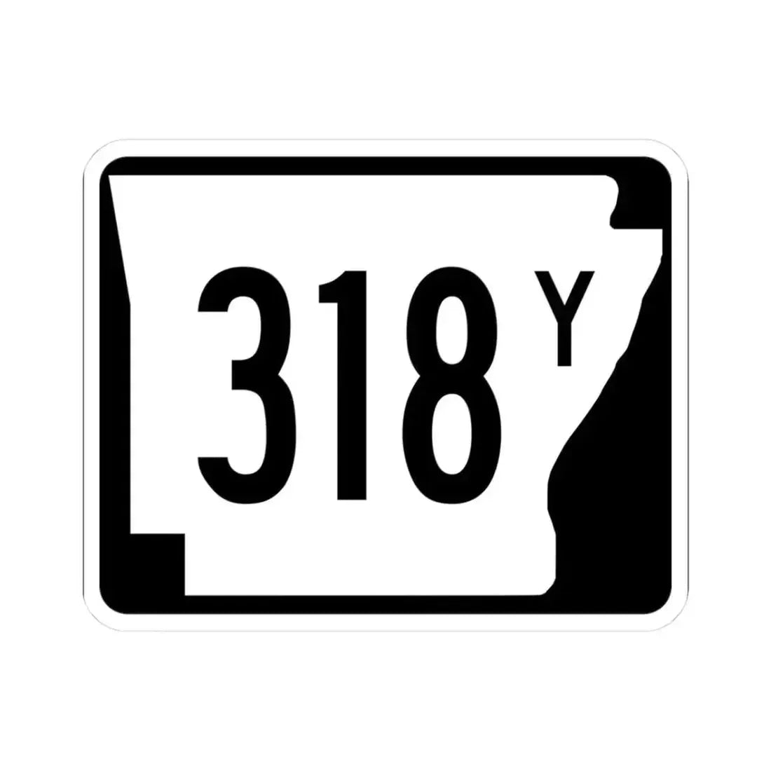 Arkansas 318Y (Arkansas) (Road Sign) STICKER Vinyl Kiss-Cut Decal 3 Inch White - The Sticker Space