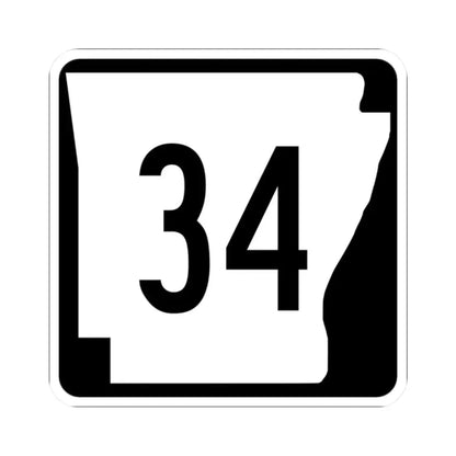 Arkansas 34 (Arkansas) (Road Sign) STICKER Vinyl Kiss-Cut Decal 2 Inch White - The Sticker Space