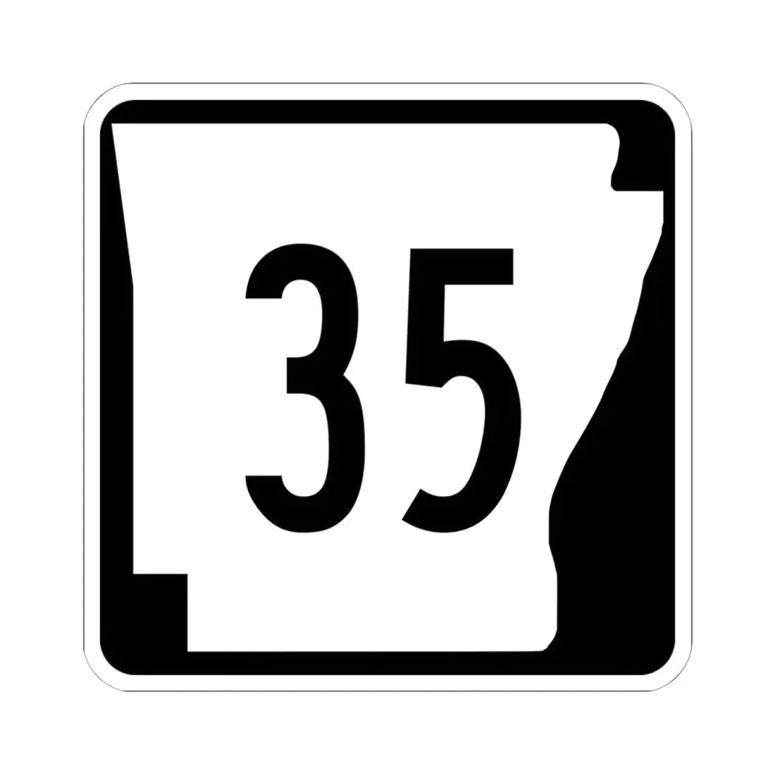 Arkansas 35 (Arkansas) (Road Sign) STICKER Vinyl Kiss-Cut Decal 6 Inch White - The Sticker Space