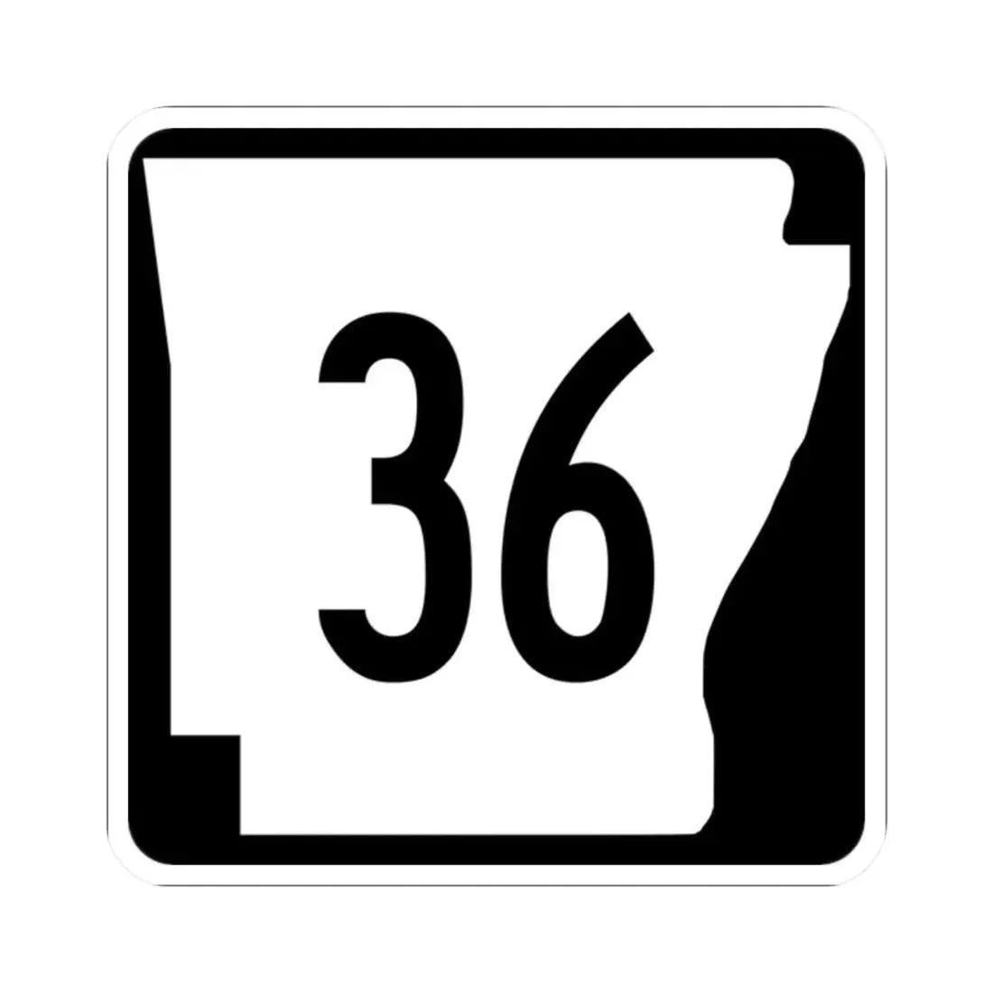 Arkansas 36 (Arkansas) (Road Sign) STICKER Vinyl Kiss-Cut Decal 2 Inch White - The Sticker Space