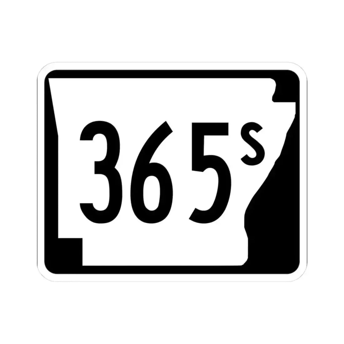 Arkansas 365S (Arkansas) (Road Sign) STICKER Vinyl Kiss-Cut Decal 3 Inch White - The Sticker Space