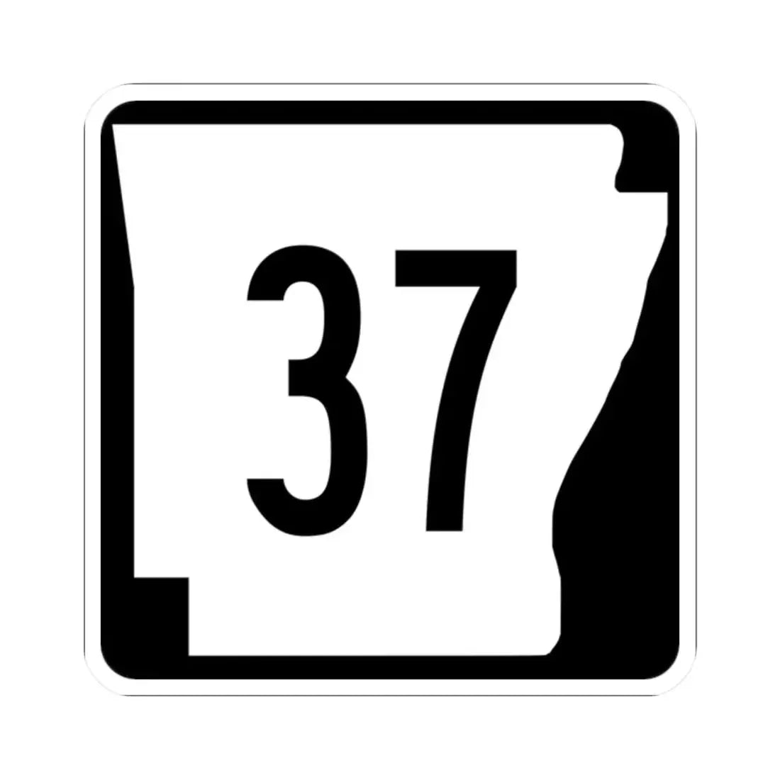 Arkansas 37 (Arkansas) (Road Sign) STICKER Vinyl Kiss-Cut Decal 2 Inch White - The Sticker Space