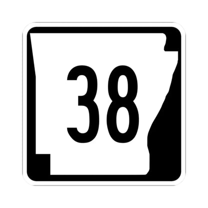 Arkansas 38 (Arkansas) (Road Sign) STICKER Vinyl Kiss-Cut Decal 2 Inch White - The Sticker Space