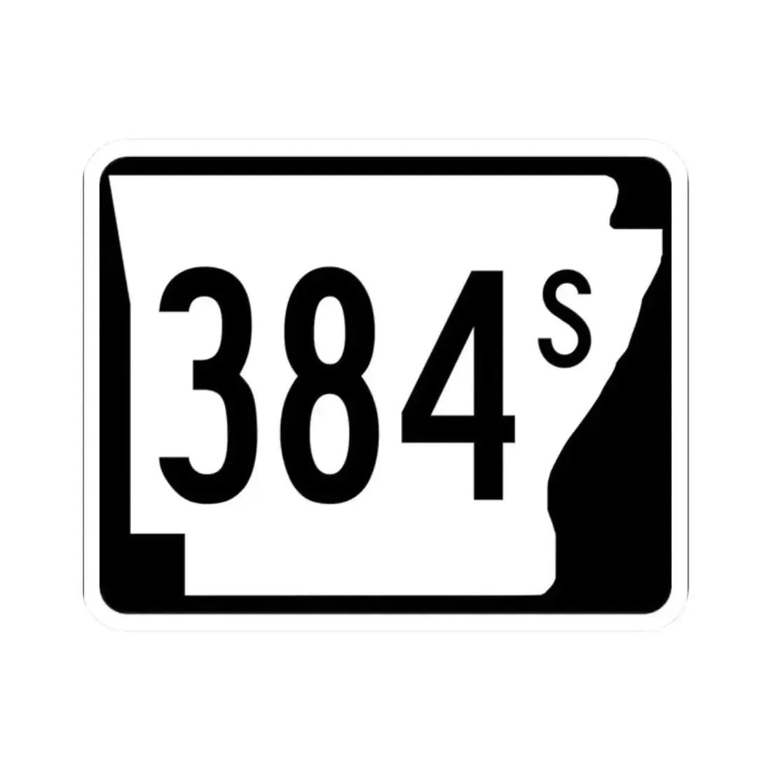 Arkansas 384S (Arkansas) (Road Sign) STICKER Vinyl Kiss-Cut Decal 2 Inch White - The Sticker Space