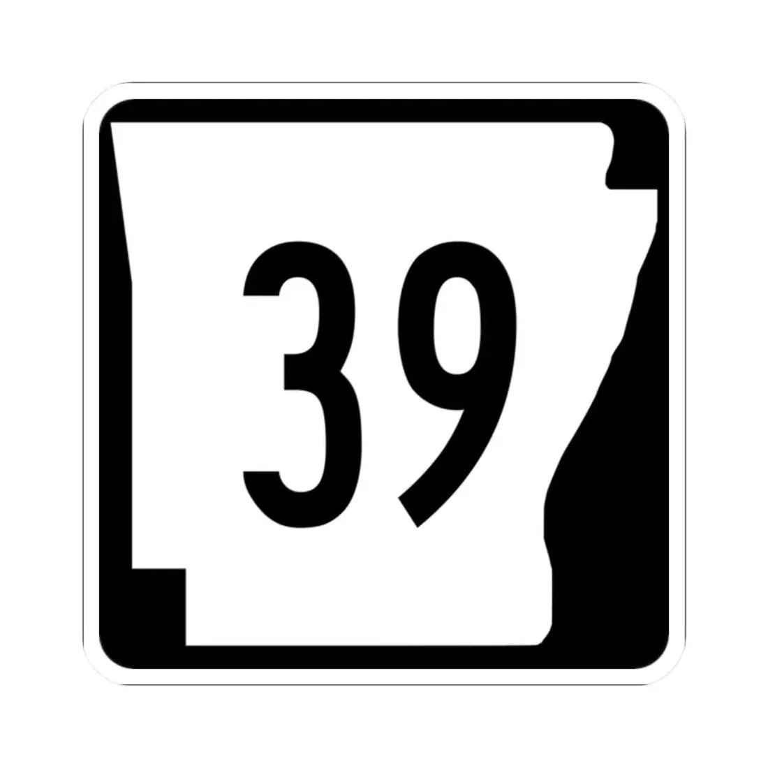 Arkansas 39 (Arkansas) (Road Sign) STICKER Vinyl Kiss-Cut Decal 2 Inch White - The Sticker Space