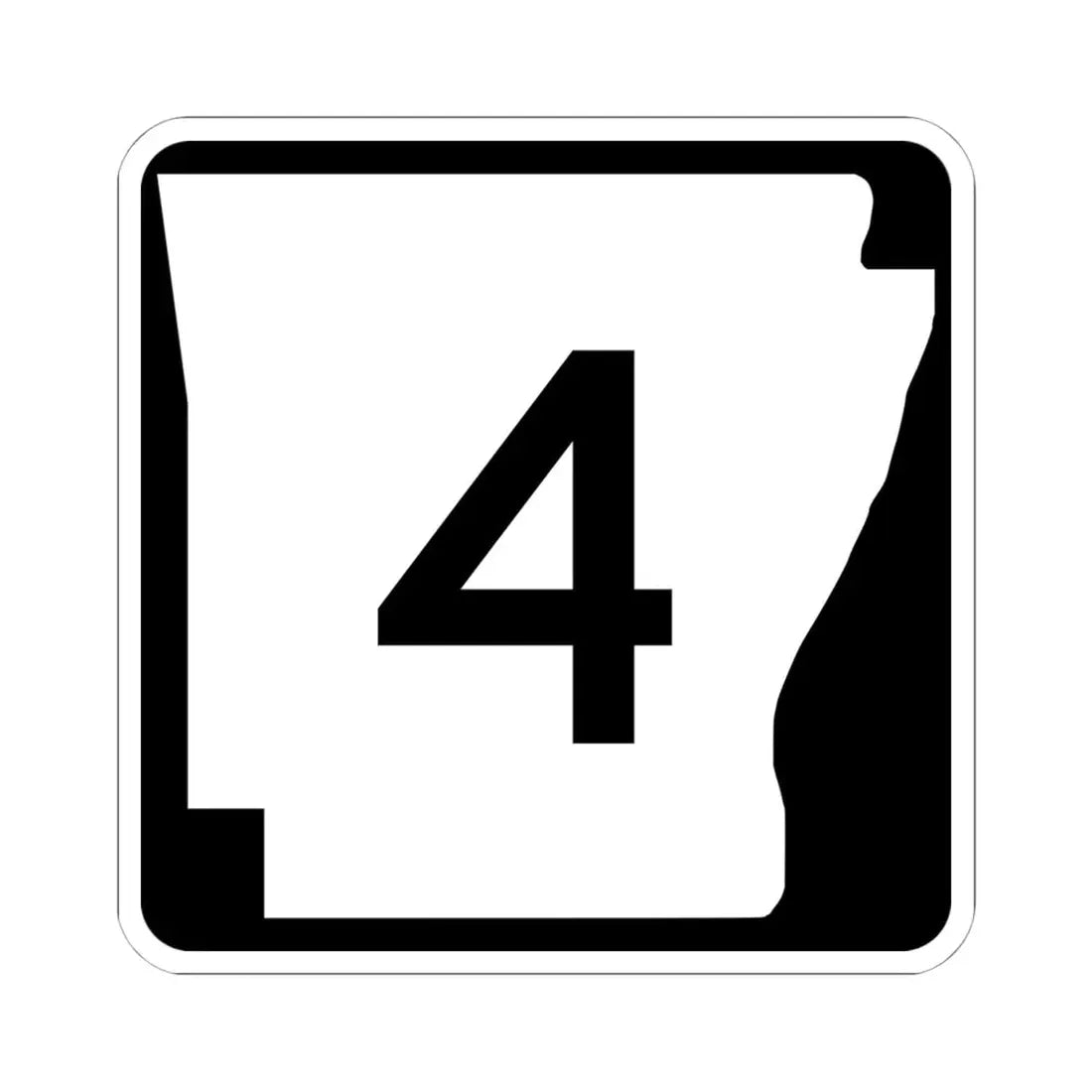 Arkansas 4 (Arkansas) (Road Sign) STICKER Vinyl Kiss-Cut Decal 6 Inch White - The Sticker Space