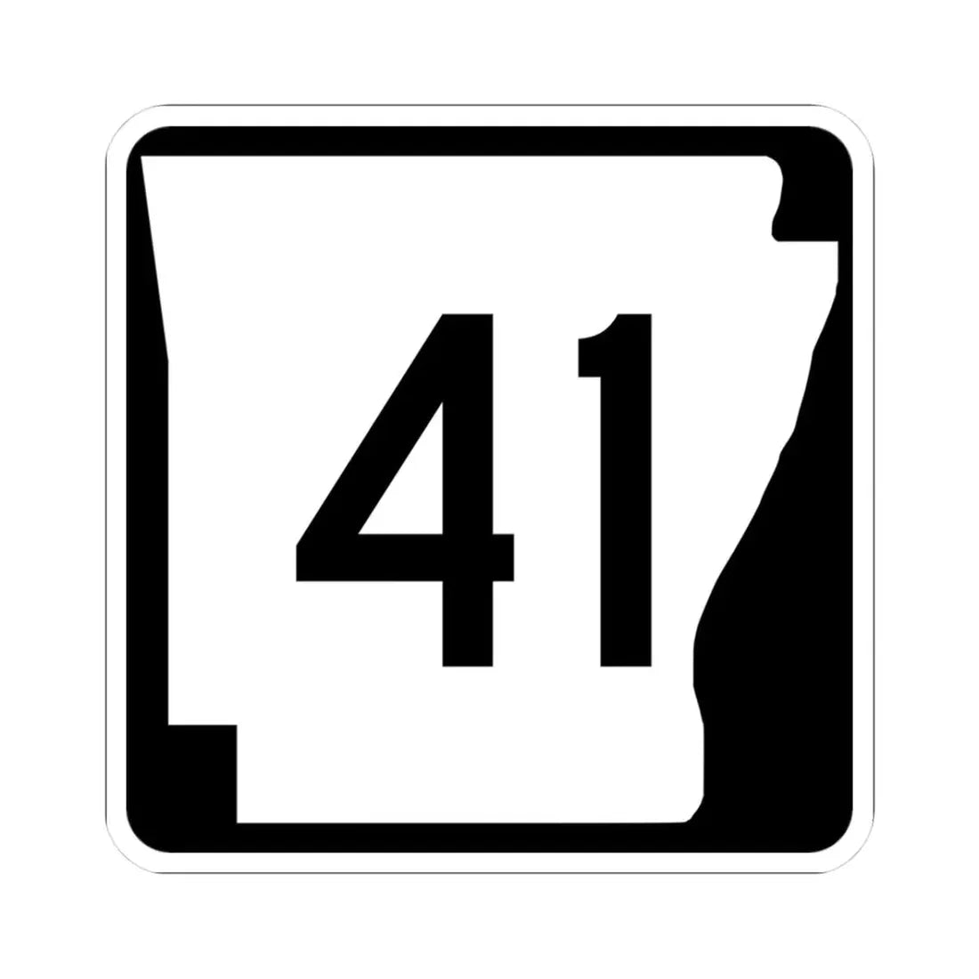 Arkansas 41 (Arkansas) (Road Sign) STICKER Vinyl Kiss-Cut Decal 3 Inch White - The Sticker Space