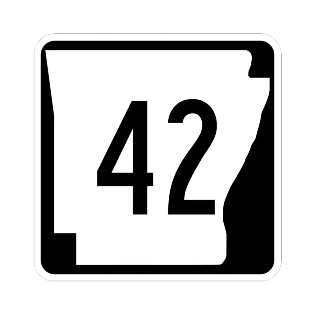 Arkansas 42 (Arkansas) (Road Sign) STICKER Vinyl Kiss-Cut Decal 3 Inch White - The Sticker Space