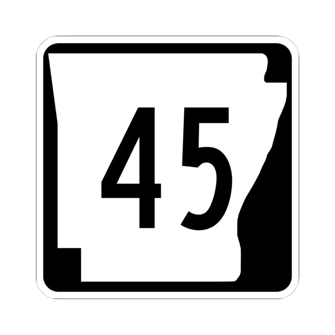 Arkansas 45 (Arkansas) (Road Sign) STICKER Vinyl Kiss-Cut Decal 4 Inch White - The Sticker Space