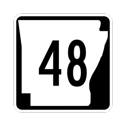 Arkansas 48 (Arkansas) (Road Sign) STICKER Vinyl Kiss-Cut Decal 4 Inch White - The Sticker Space