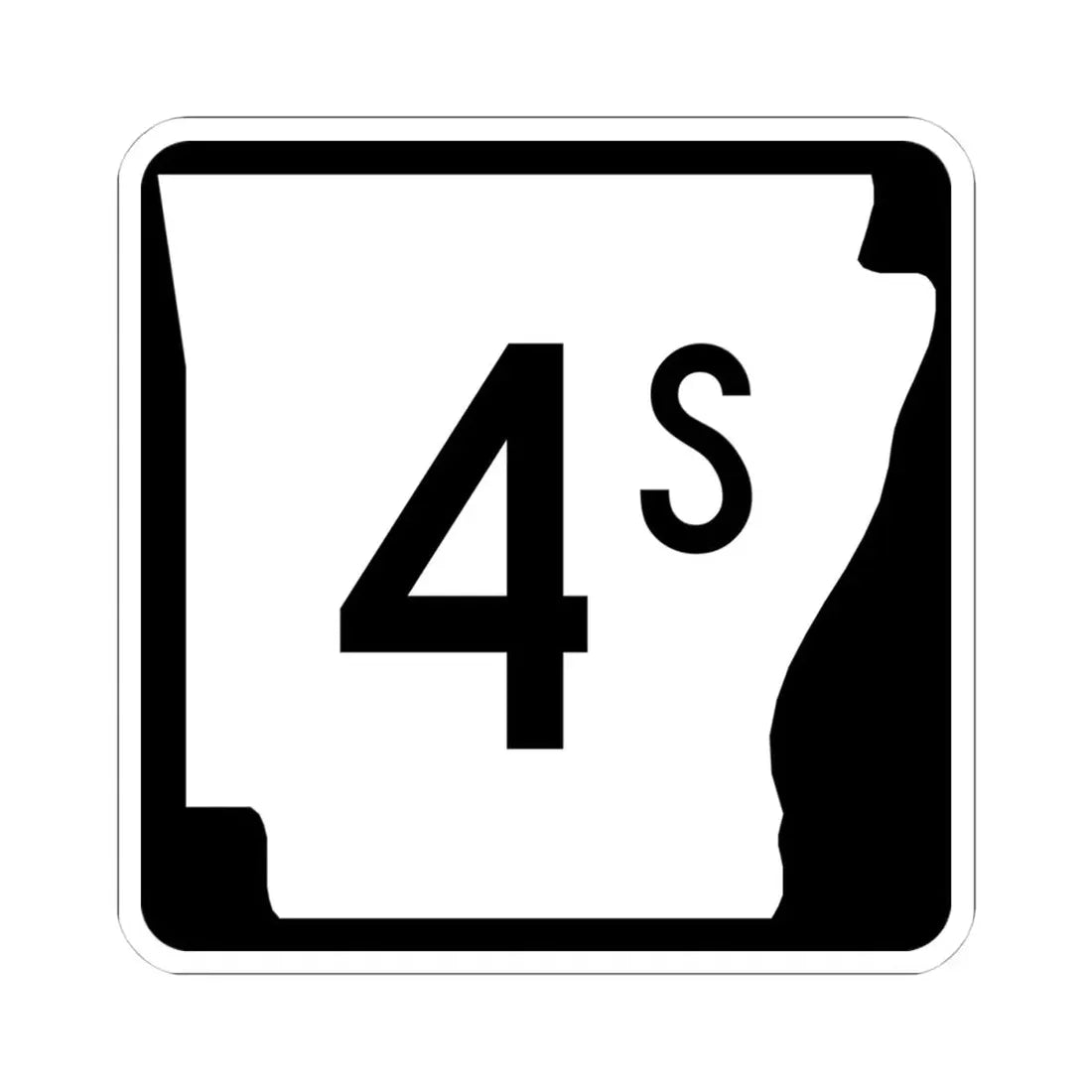 Arkansas 4S (Arkansas) (Road Sign) STICKER Vinyl Kiss-Cut Decal 4 Inch White - The Sticker Space