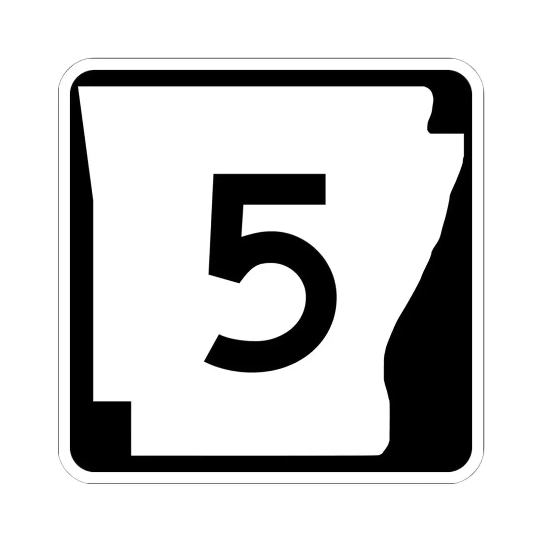 Arkansas 5 (Arkansas) (Road Sign) STICKER Vinyl Kiss-Cut Decal 6 Inch White - The Sticker Space