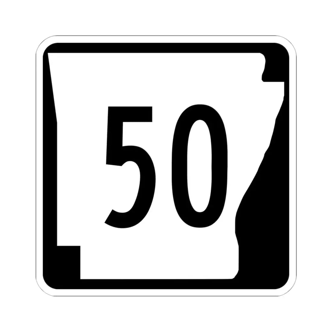 Arkansas 50 (Arkansas) (Road Sign) STICKER Vinyl Kiss-Cut Decal 6 Inch White - The Sticker Space
