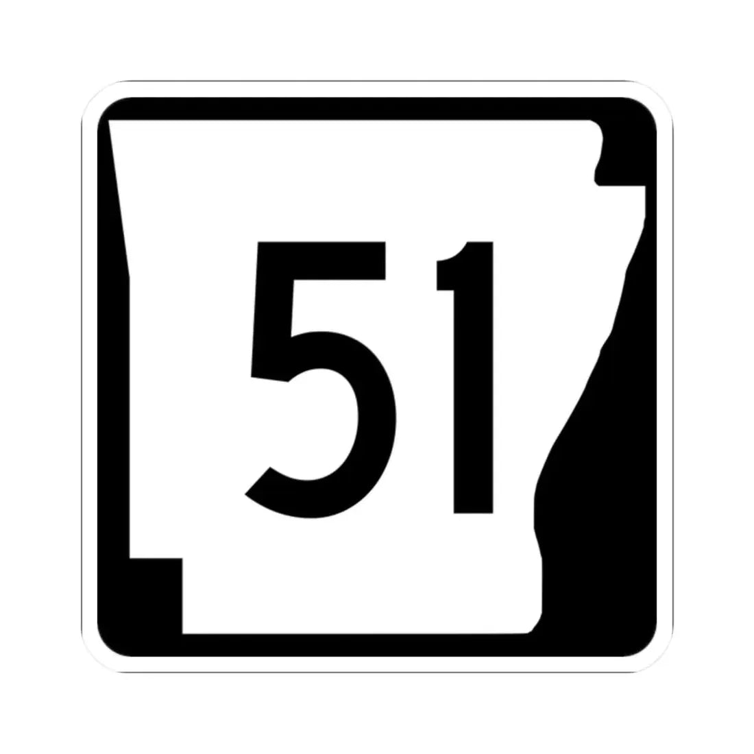 Arkansas 51 (Arkansas) (Road Sign) STICKER Vinyl Kiss-Cut Decal 2 Inch White - The Sticker Space