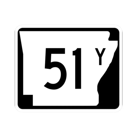 Arkansas 51Y (Arkansas) (Road Sign) STICKER Vinyl Kiss-Cut Decal 2 Inch White - The Sticker Space
