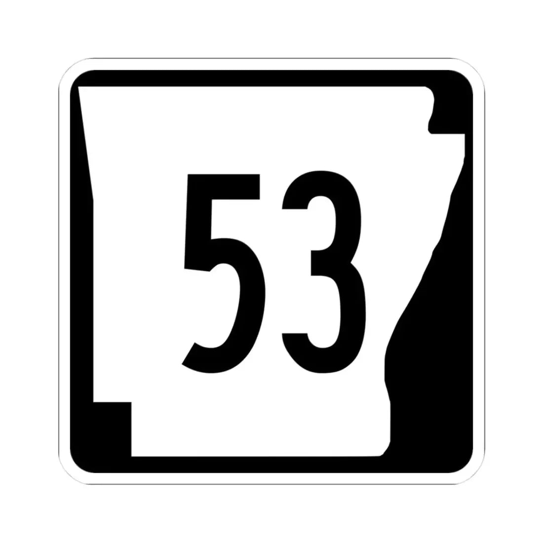 Arkansas 53 (Arkansas) (Road Sign) STICKER Vinyl Kiss-Cut Decal 3 Inch White - The Sticker Space