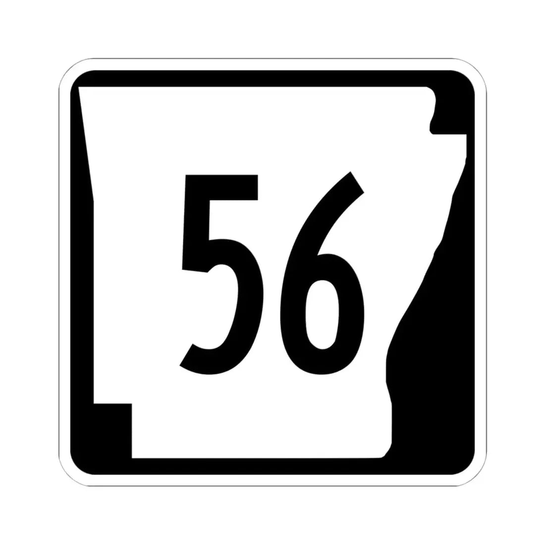 Arkansas 56 (Arkansas) (Road Sign) STICKER Vinyl Kiss-Cut Decal 6 Inch White - The Sticker Space