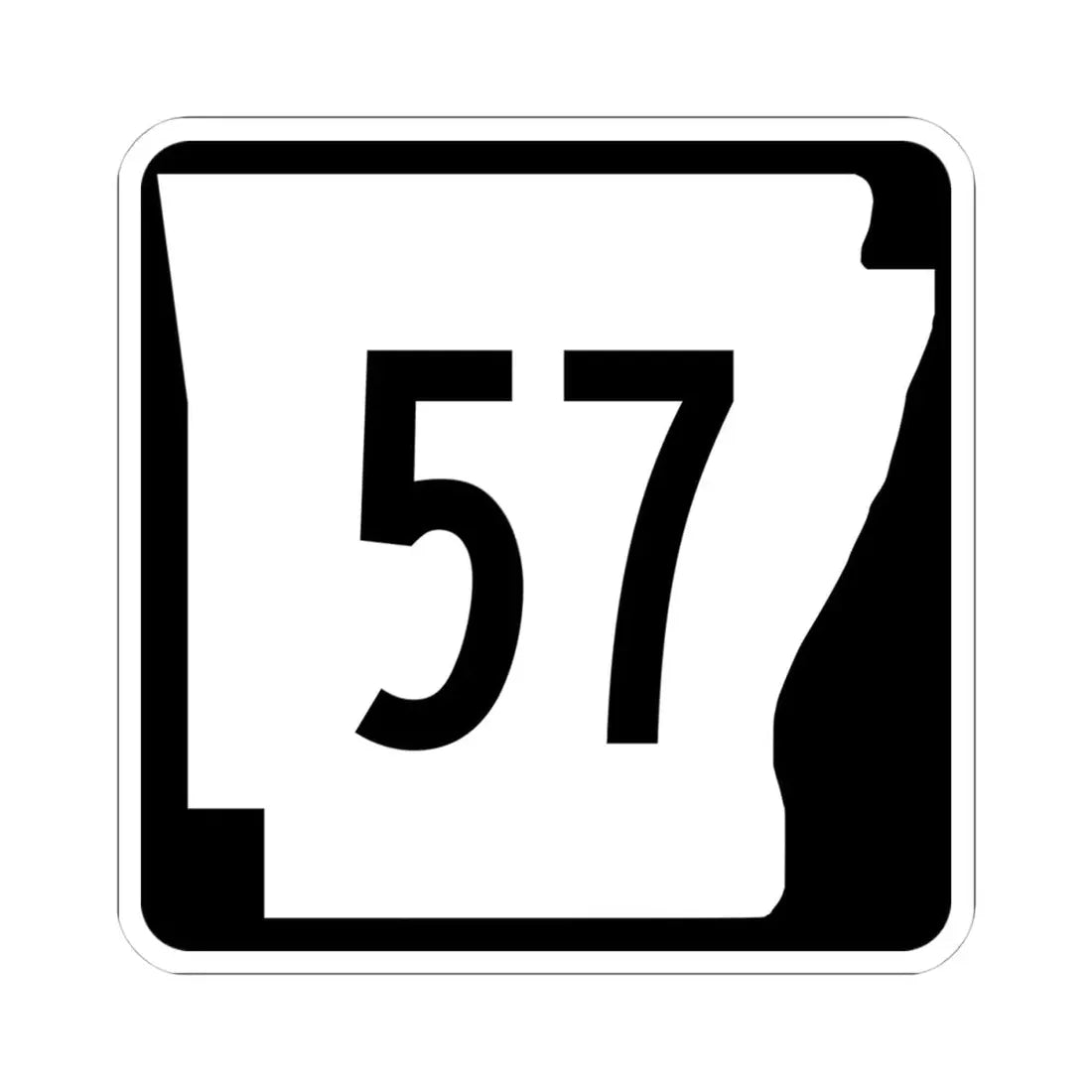 Arkansas 57 (Arkansas) (Road Sign) STICKER Vinyl Kiss-Cut Decal 4 Inch White - The Sticker Space