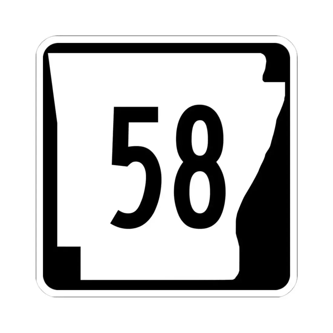 Arkansas 58 (Arkansas) (Road Sign) STICKER Vinyl Kiss-Cut Decal 4 Inch White - The Sticker Space