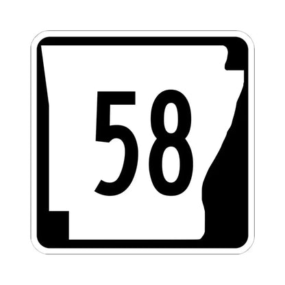 Arkansas 58 (Arkansas) (Road Sign) STICKER Vinyl Kiss-Cut Decal 6 Inch White - The Sticker Space