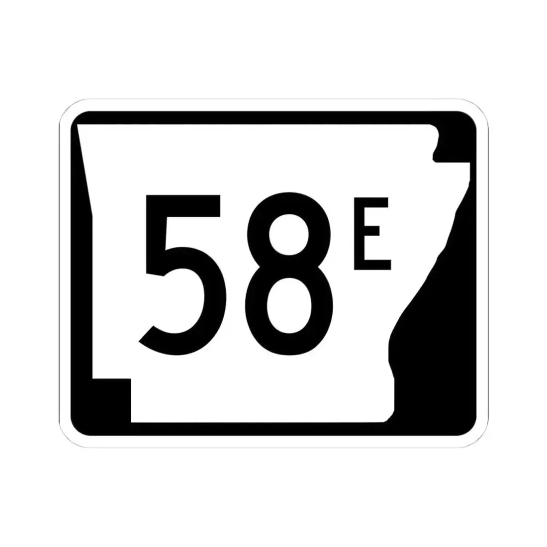 Arkansas 58E (Arkansas) (Road Sign) STICKER Vinyl Kiss-Cut Decal 4 Inch White - The Sticker Space