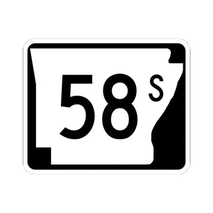 Arkansas 58S (Arkansas) (Road Sign) STICKER Vinyl Kiss-Cut Decal 4 Inch White - The Sticker Space