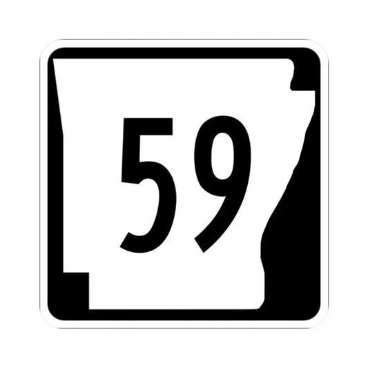 Arkansas 59 (Arkansas) (Road Sign) STICKER Vinyl Kiss-Cut Decal 2 Inch White - The Sticker Space