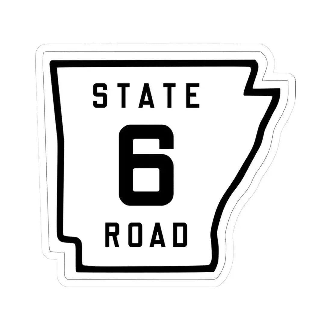 Arkansas 6 1926 (Arkansas) (Road Sign) STICKER Vinyl Kiss-Cut Decal 3 Inch White - The Sticker Space