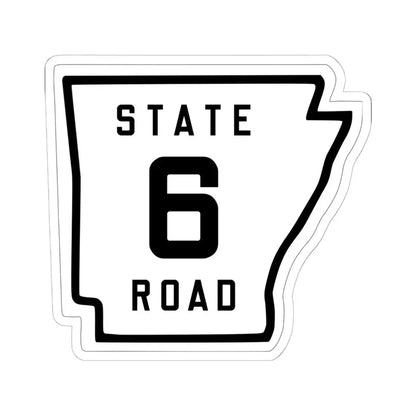 Arkansas 6 1926 (Arkansas) (Road Sign) STICKER Vinyl Kiss-Cut Decal 6 Inch White - The Sticker Space