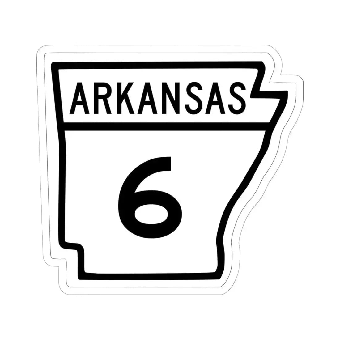 Arkansas 6 1948 (Arkansas) (Road Sign) STICKER Vinyl Kiss-Cut Decal 6 Inch White - The Sticker Space