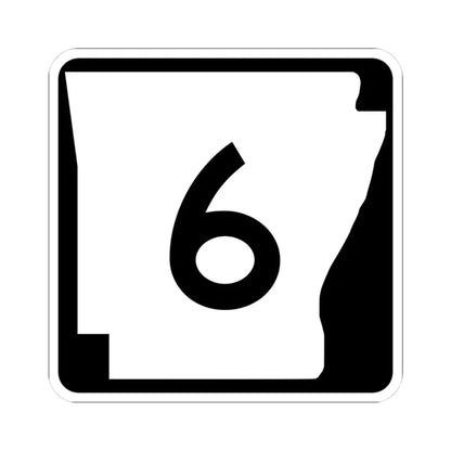 Arkansas 6 (Arkansas) (Road Sign) STICKER Vinyl Kiss-Cut Decal 3 Inch White - The Sticker Space