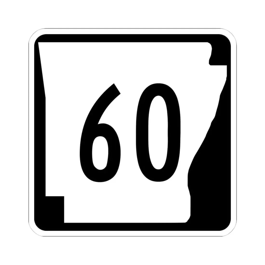 Arkansas 60 (Arkansas) (Road Sign) STICKER Vinyl Kiss-Cut Decal 4 Inch White - The Sticker Space