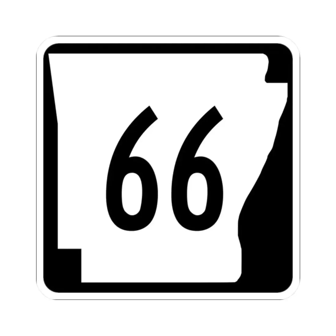 Arkansas 66 (Arkansas) (Road Sign) STICKER Vinyl Kiss-Cut Decal 2 Inch White - The Sticker Space