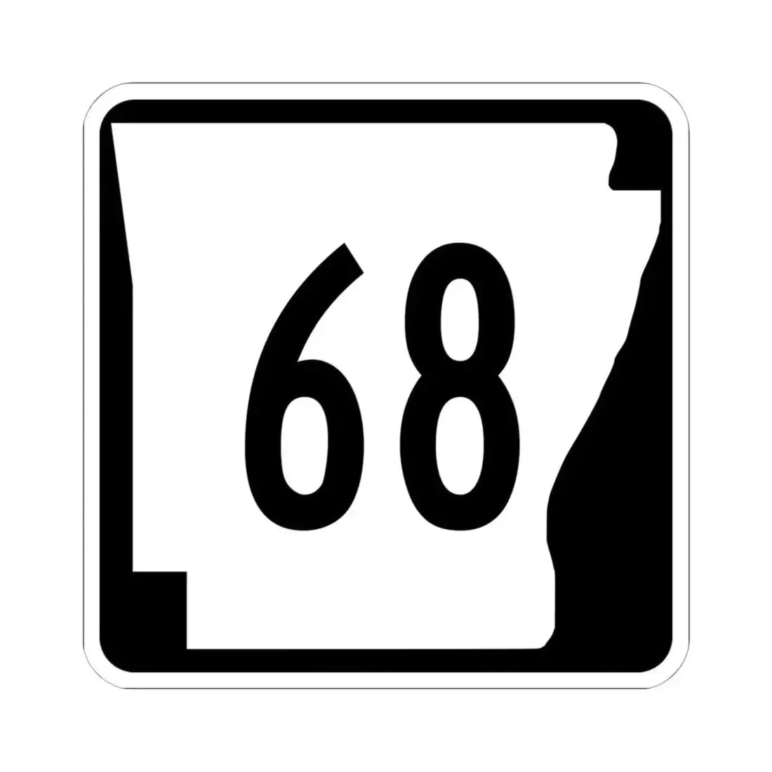 Arkansas 68 (Arkansas) (Road Sign) STICKER Vinyl Kiss-Cut Decal 6 Inch White - The Sticker Space