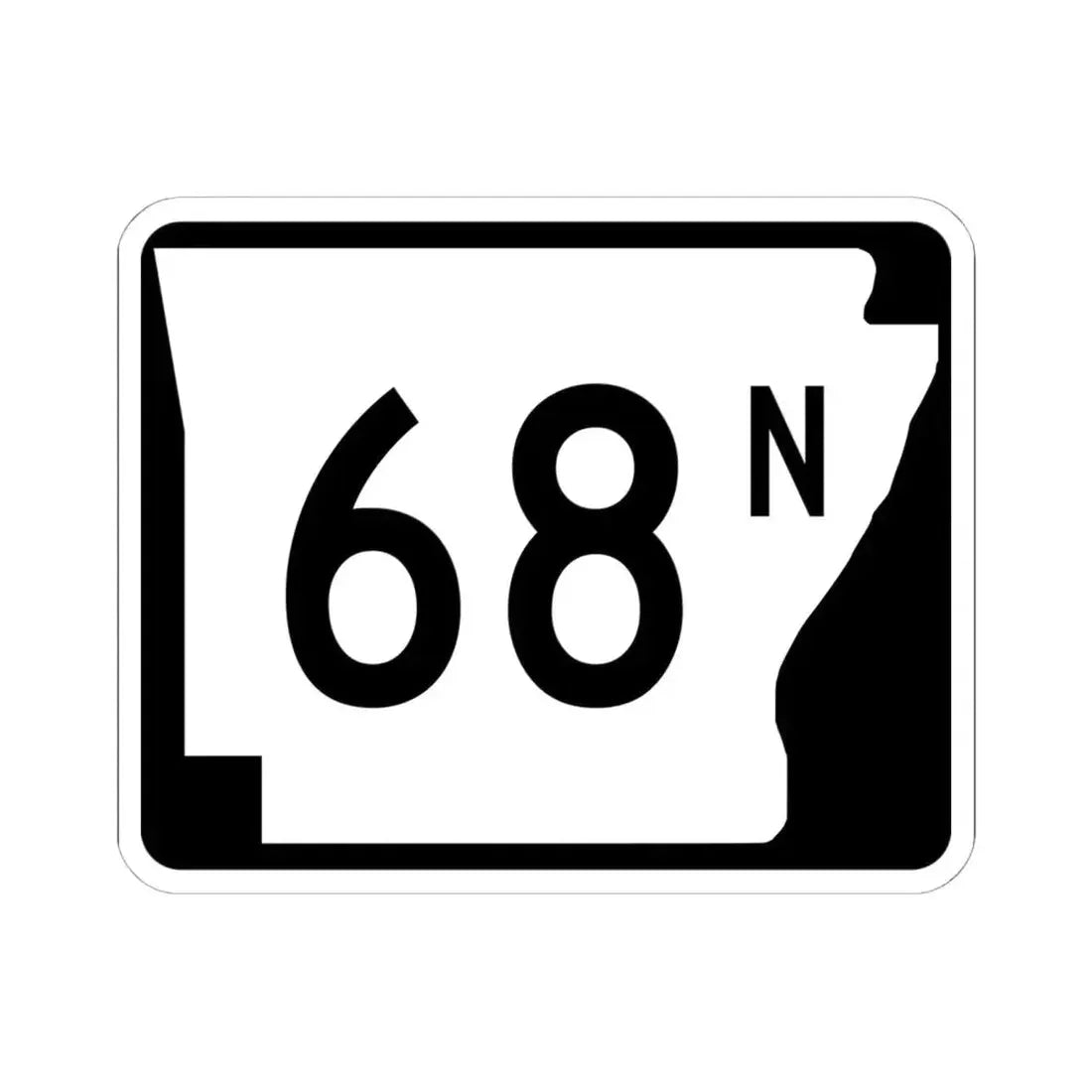 Arkansas 68N (Arkansas) (Road Sign) STICKER Vinyl Kiss-Cut Decal 6 Inch White - The Sticker Space