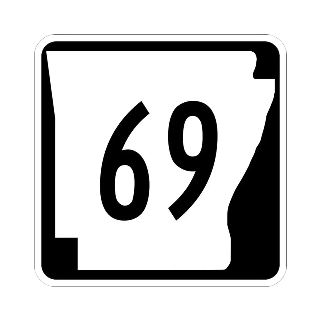 Arkansas 69 (Arkansas) (Road Sign) STICKER Vinyl Kiss-Cut Decal 4 Inch White - The Sticker Space