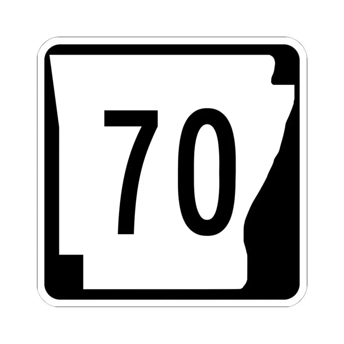 Arkansas 70 (Arkansas) (Road Sign) STICKER Vinyl Kiss-Cut Decal 6 Inch White - The Sticker Space