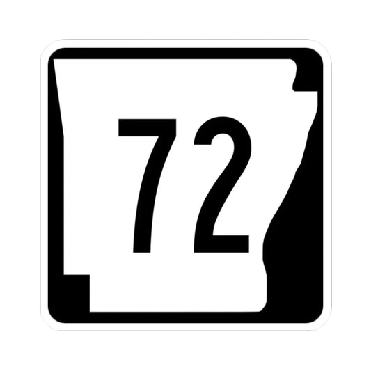 Arkansas 72 (Arkansas) (Road Sign) STICKER Vinyl Kiss-Cut Decal 2 Inch White - The Sticker Space