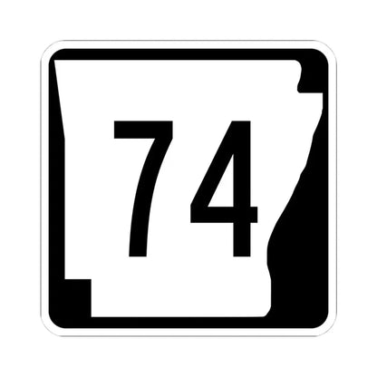 Arkansas 74 (Arkansas) (Road Sign) STICKER Vinyl Kiss-Cut Decal 4 Inch White - The Sticker Space