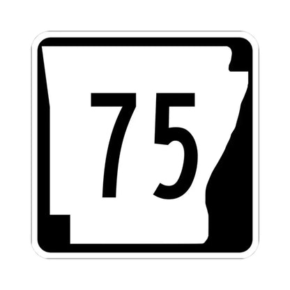 Arkansas 75 (Arkansas) (Road Sign) STICKER Vinyl Kiss-Cut Decal 3 Inch White - The Sticker Space
